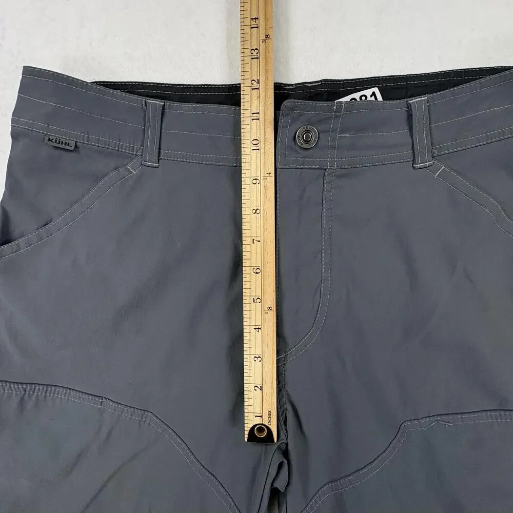 Kuhl Cargo Shorts Mens 36 Gray Stretch 17 Inseam Hiking Outdoor Travel